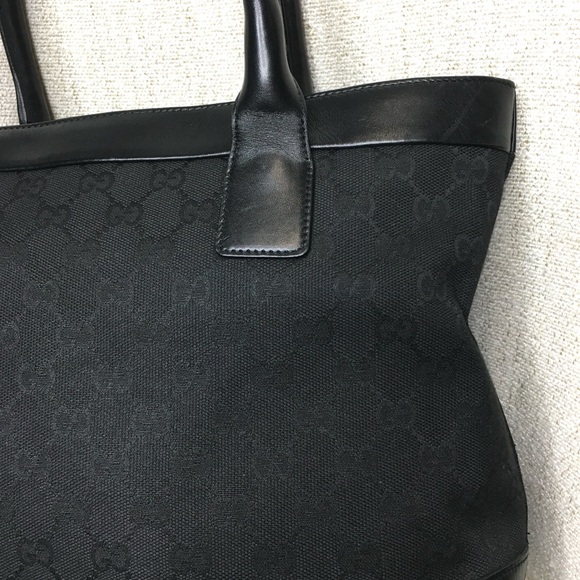 Authentic GUCVI black monogram canvas tote bag - Picture 6 of 16
